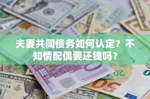 北京夫妻共同债务如何认定？不知情配偶要还钱吗？